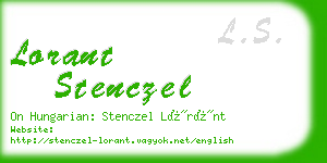 lorant stenczel business card